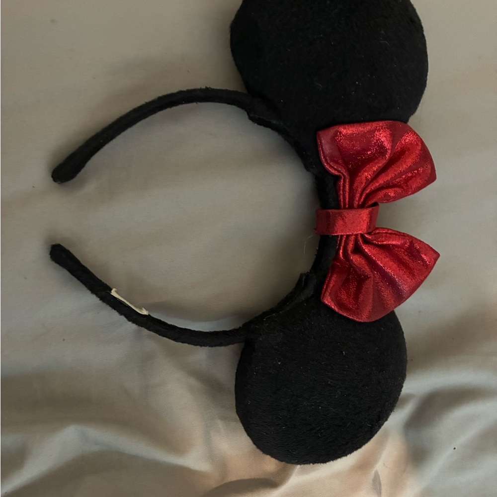 Disney Black Headband with Red Bow